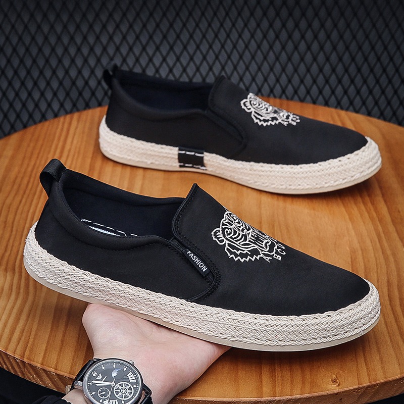 Men Shoes Loafers - black Breathable shoes for man luxury