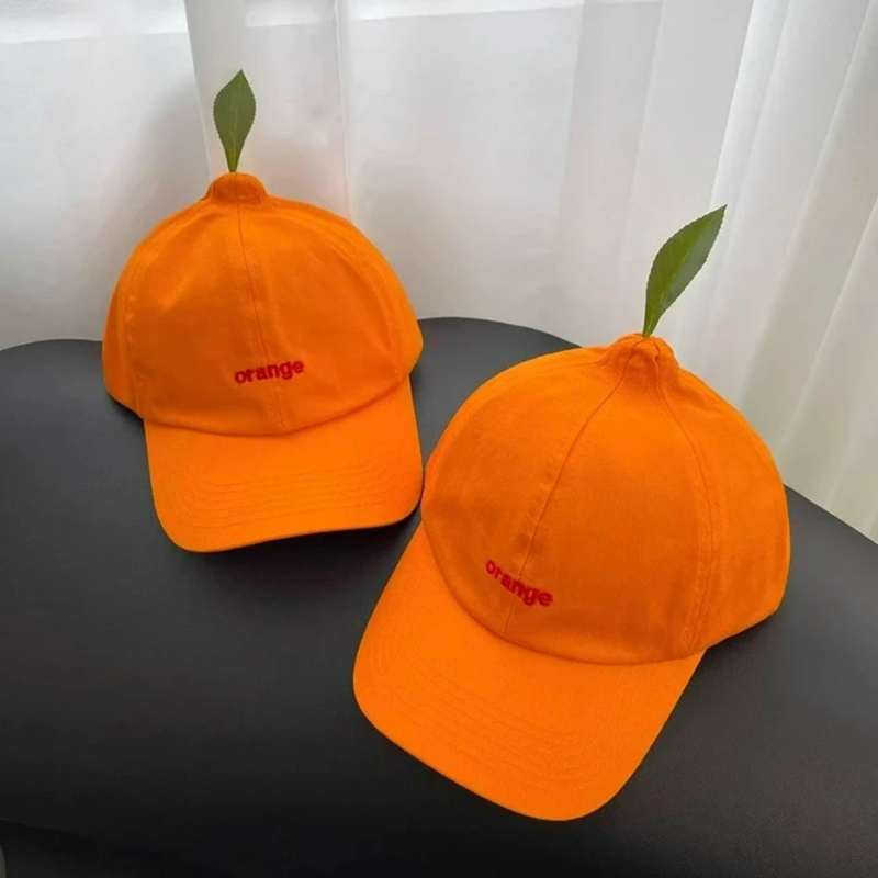 Men Shoes Models - Cartoon Orange Unisex Cap Casual Plain