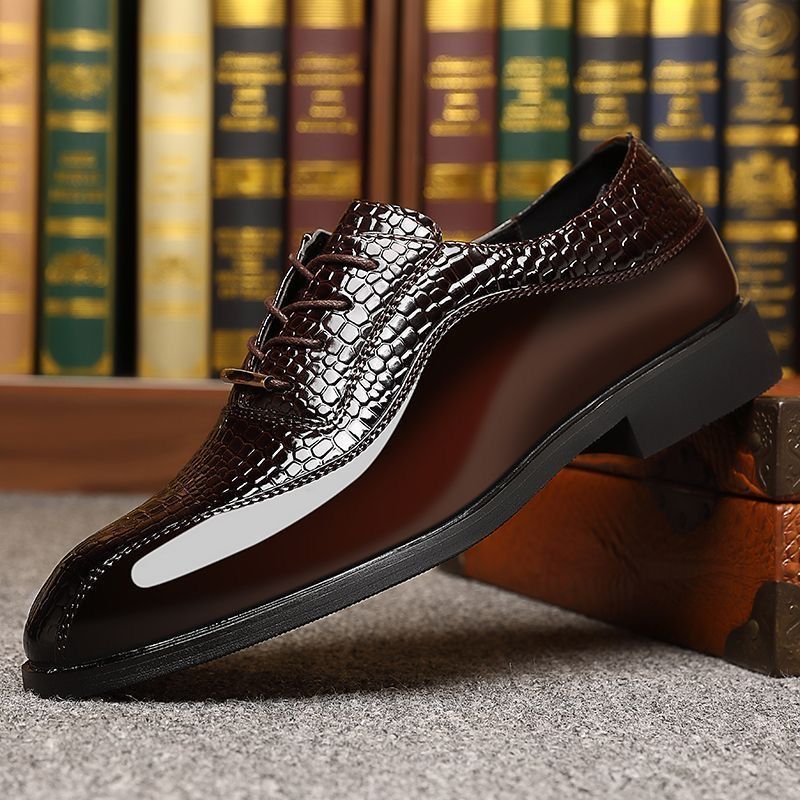 Men Shoes Formal - Men's Glossy Patent Leather British Style