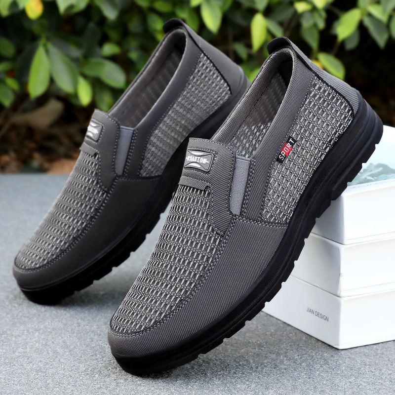 Men Shoes Loafers - Men Slip‑on Breathable Mesh Loafers Woven