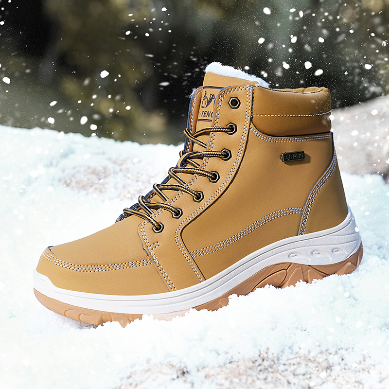 Men Boots Winter Outdoor Walki - Men'S Shoes Yellow And Black review and price