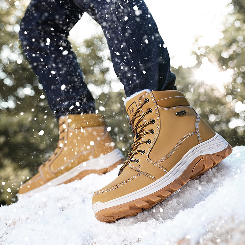 Men Boots Winter Outdoor Walki - Men'S Shoes Yellow And Black review and price
