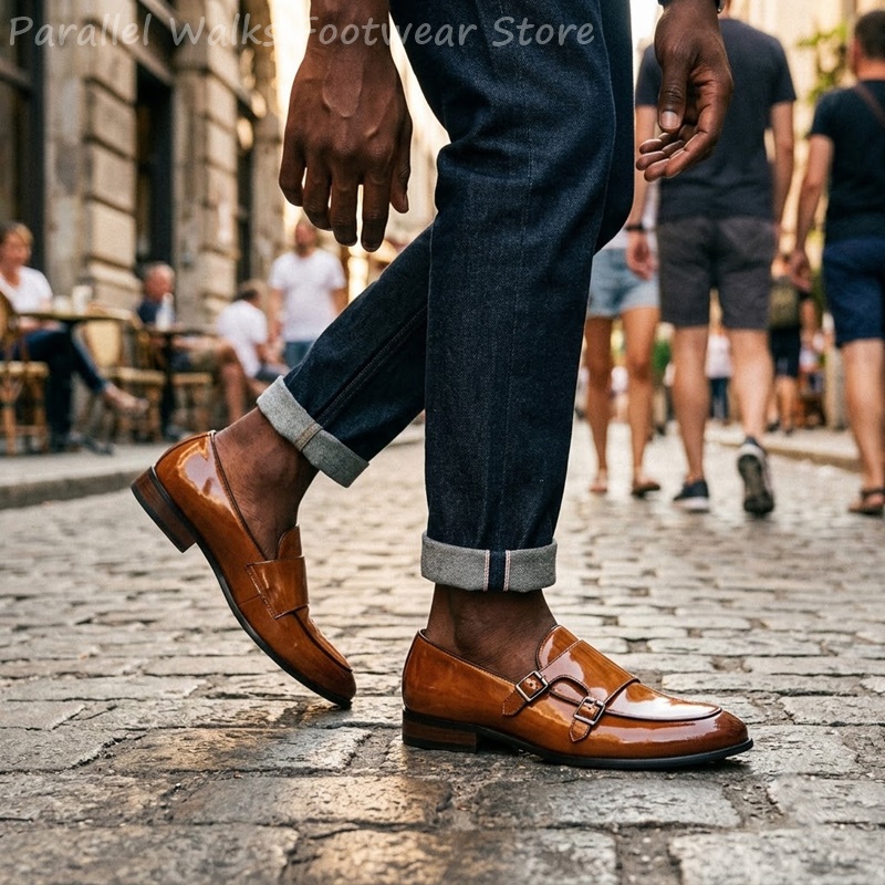 Men Double Buckle Loafers Vint - Men Shoes Formal review and price