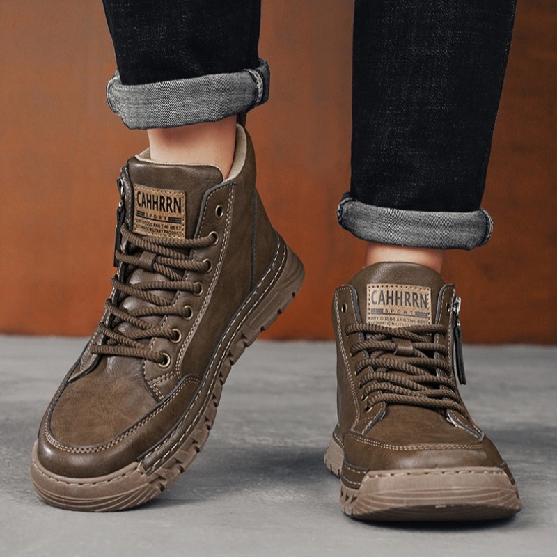 Men Leather High Top Ankle Boo - Men Shoes Type review and price
