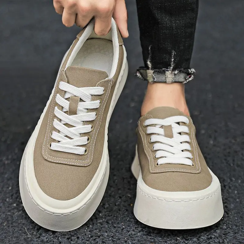 Khaki Flat Sneakers Canvas Hei - Men Shoes Offer review and price