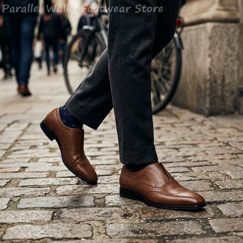 Mens Brown Leather Brogue Shoe - Men Shoes Formal review and price