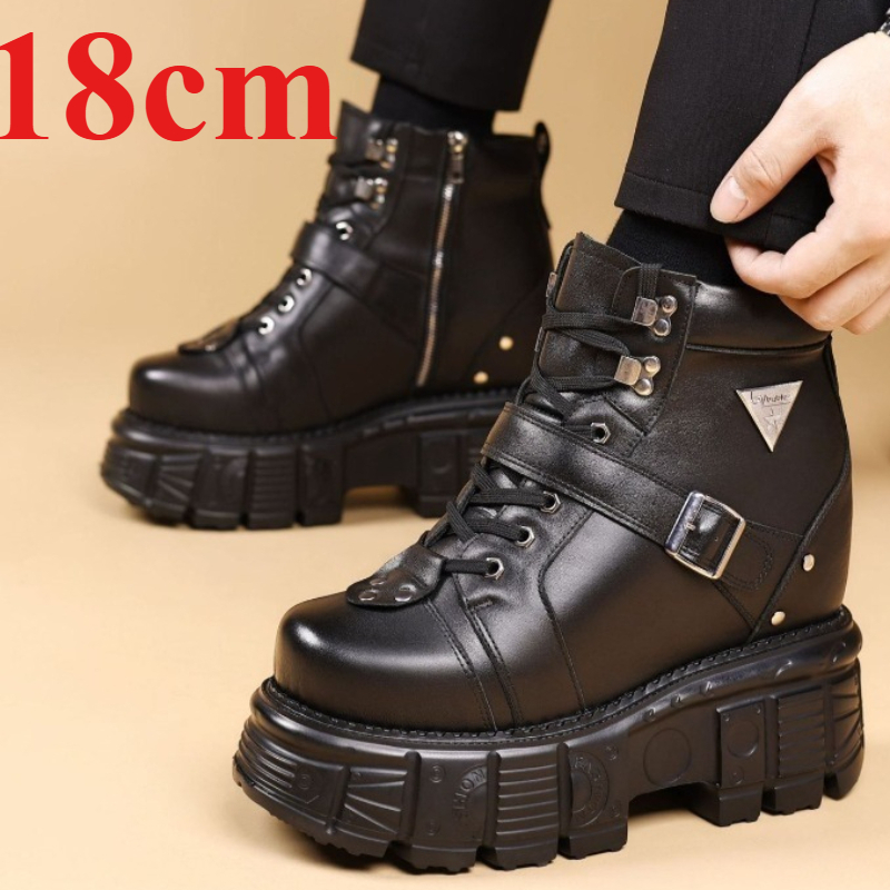 Genuine Leather Motorcycle Boo - Men Shoes Type review and price