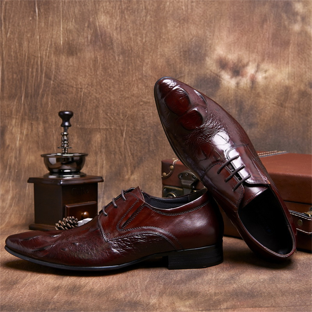 Cowhide Embossed Crocodile Pat - Men Shoes Formal review and price