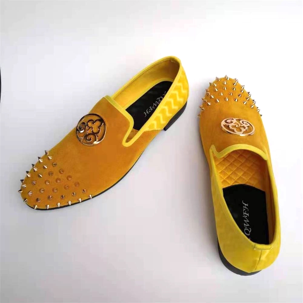 XQWFH 2021 Handmade Yellow Lea - Men'S Shoes Yellow And Black review and price