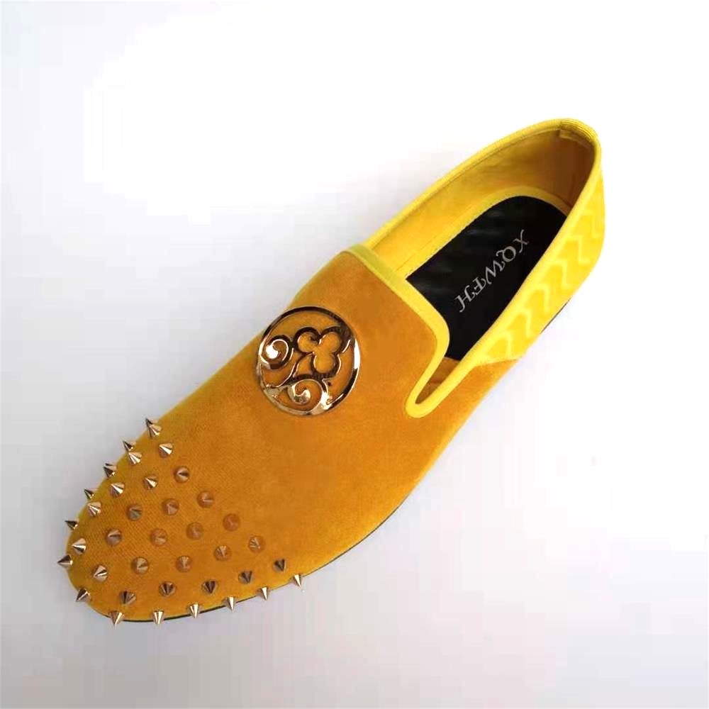 XQWFH 2021 Handmade Yellow Lea - Men'S Shoes Yellow And Black review and price