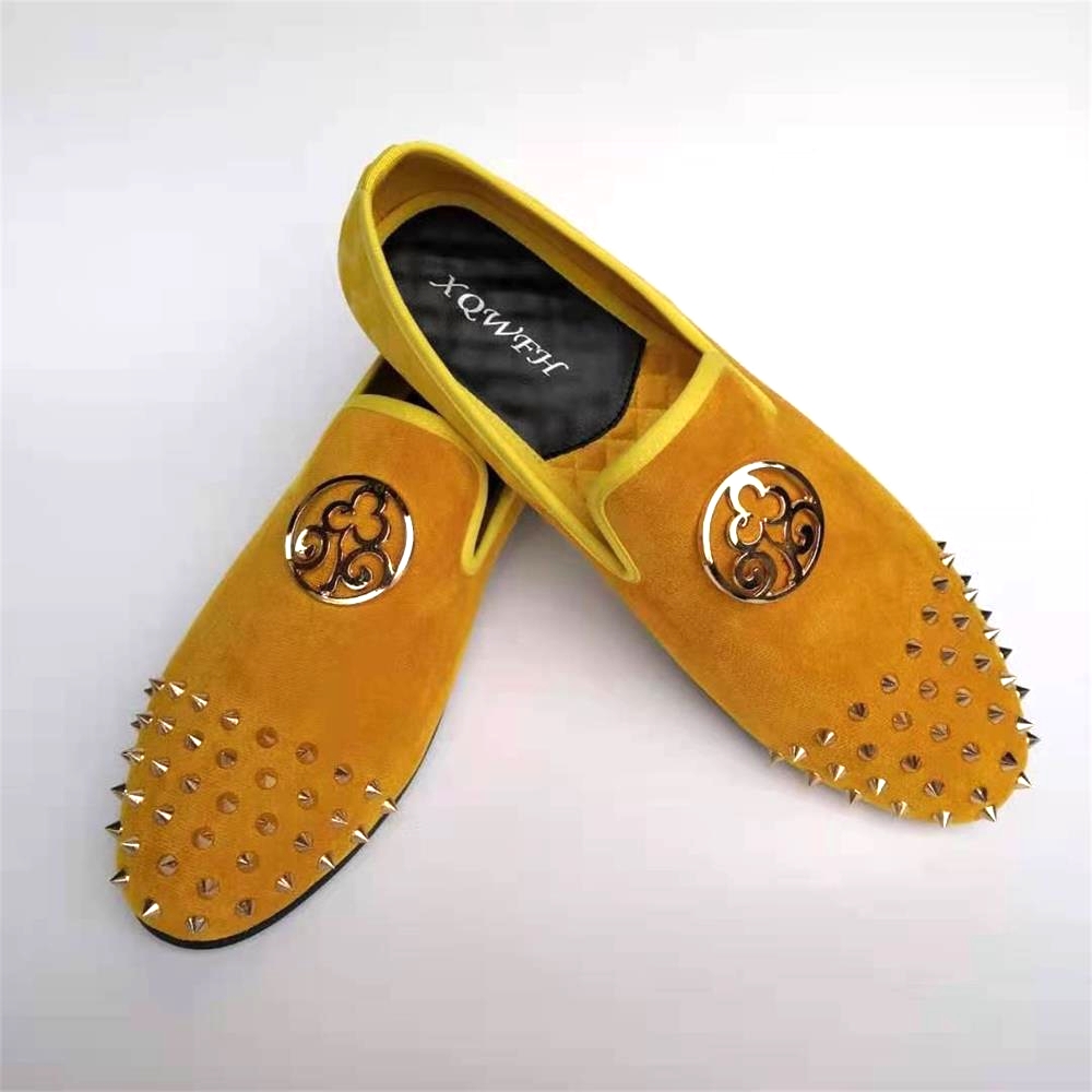 XQWFH 2021 Handmade Yellow Lea - Men'S Shoes Yellow And Black review and price