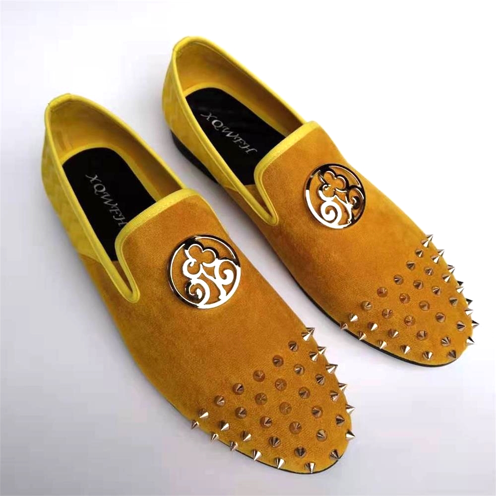 XQWFH 2021 Handmade Yellow Lea - Men'S Shoes Yellow And Black review and price